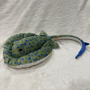 Wild Republic Green Blue Spotted Stingray 29” Long Realistic Aquarium Plush Toy